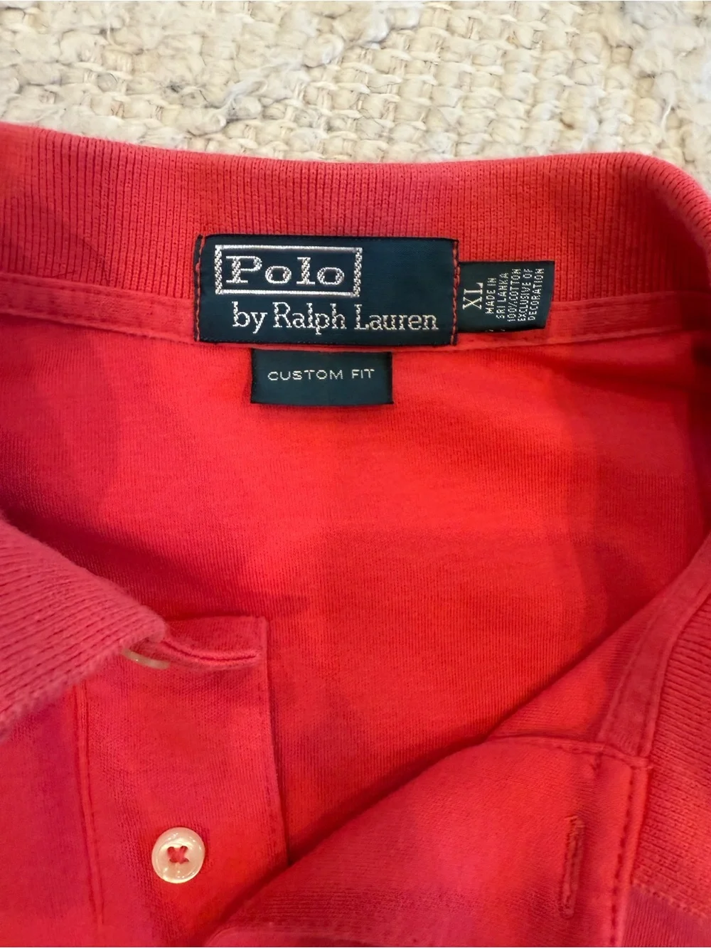 Polo Ralph Lauren Men's Custom Fit Polo, Size XL, Salmon Pink